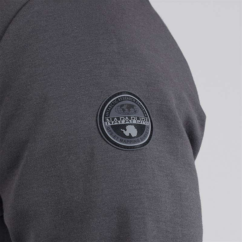 Napapijri Mens Bastien 1/2 Zip Sweatshirt Dark Grey Solid - Image 5