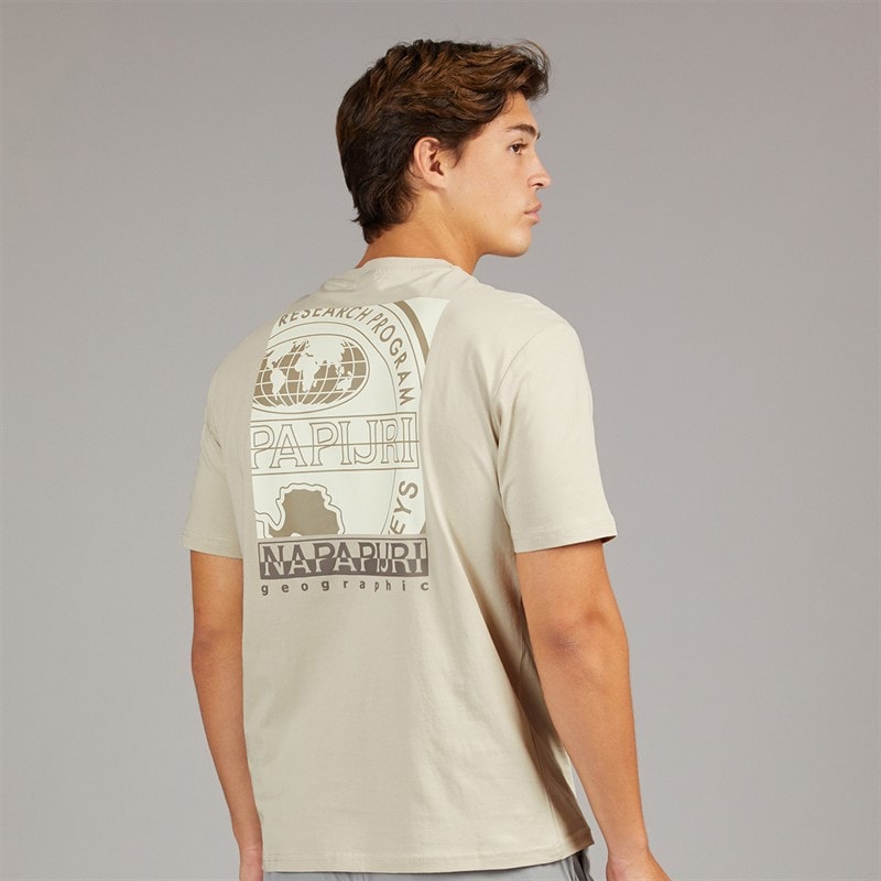 Napapijri Mens Sondrio T-Shirt Beige Silver