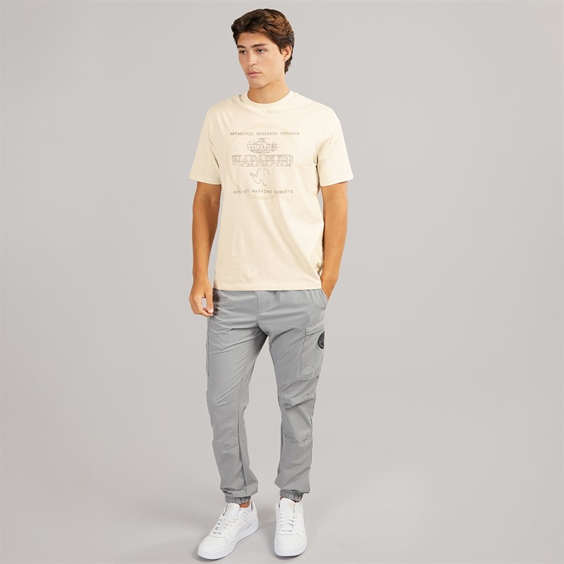 Napapijri Mens Bald T-Shirt Beige Dimity - Image 4
