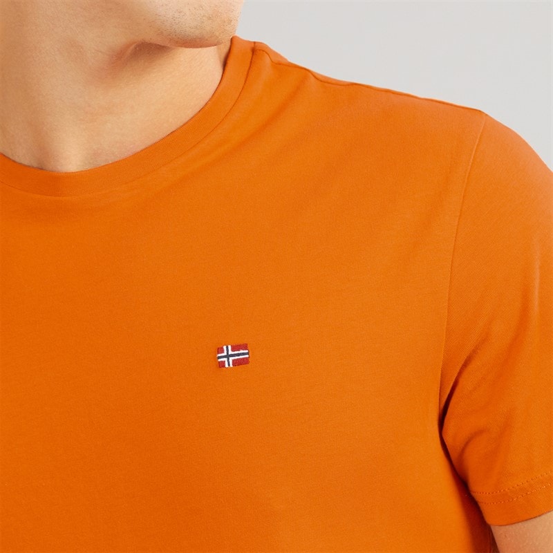Napapijri Mens Salis T-Shirt Orange Pumpkin - Image 3
