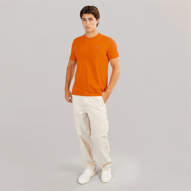 Napapijri Mens Salis T-Shirt Orange Pumpkin - Image 4