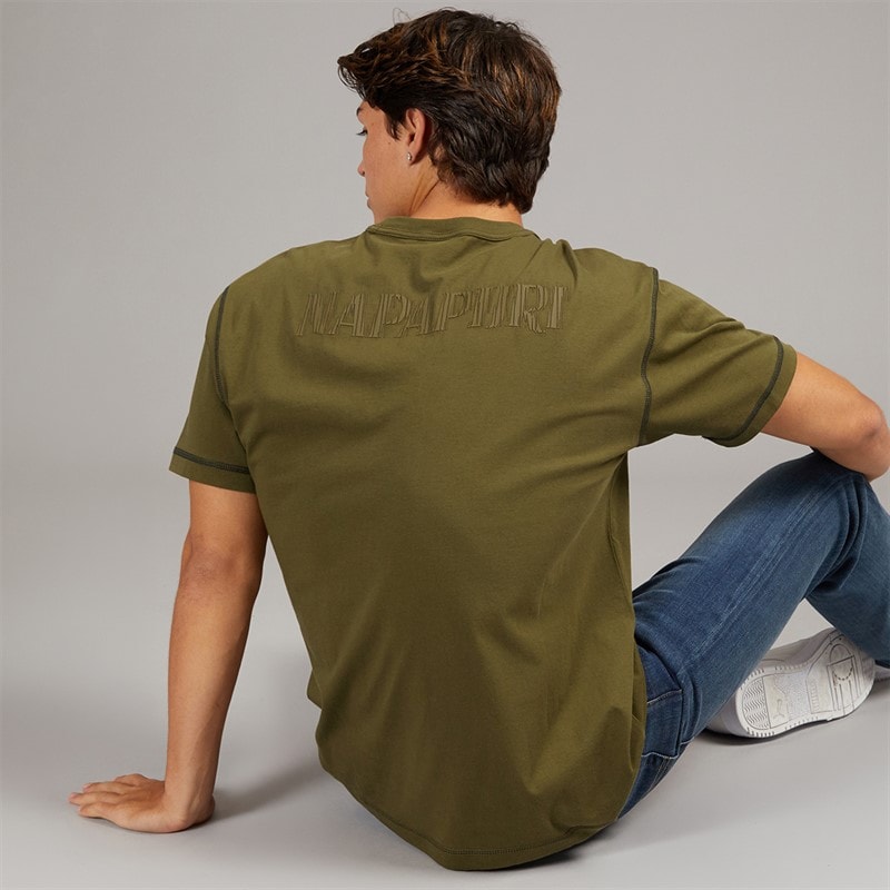 Napapijri Mens Umbra T-Shirt Dark Olive