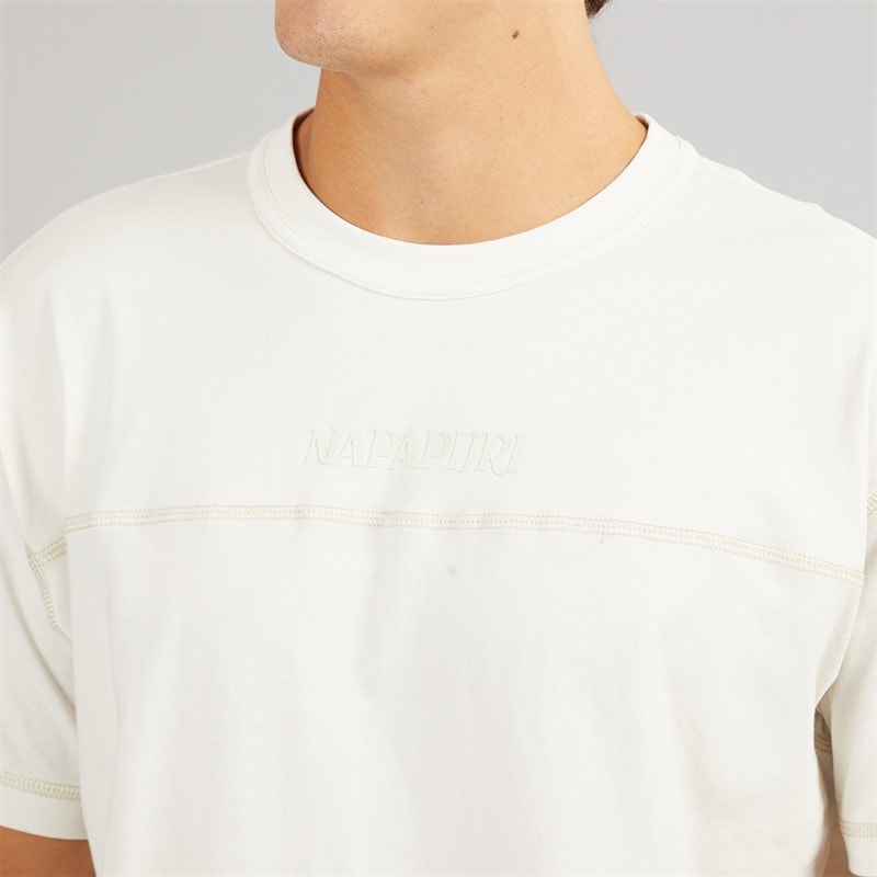Napapijri Mens Umbra T-Shirt White Whisper - Image 3