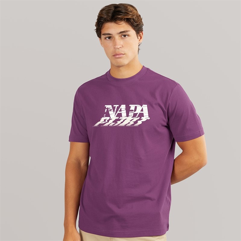 Napapijri Mens Lodestar T-Shirt Purple Pass