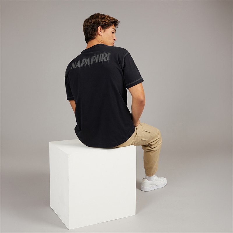 Napapijri Mens Umbra T-Shirt Black Beauty - Image 4
