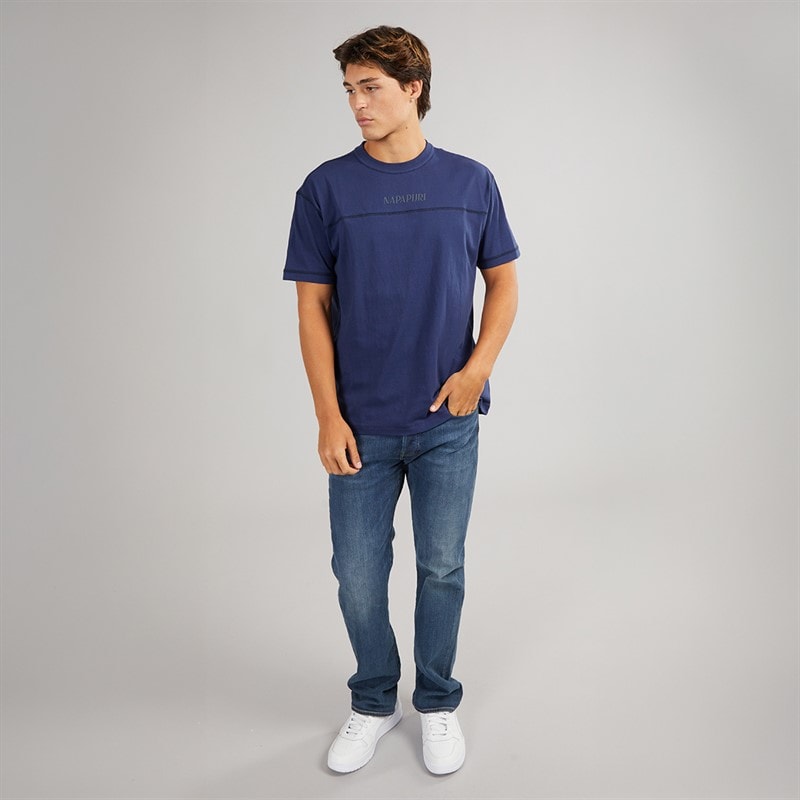 Napapijri Mens Umbra T-Shirt Naval Acade - Image 4