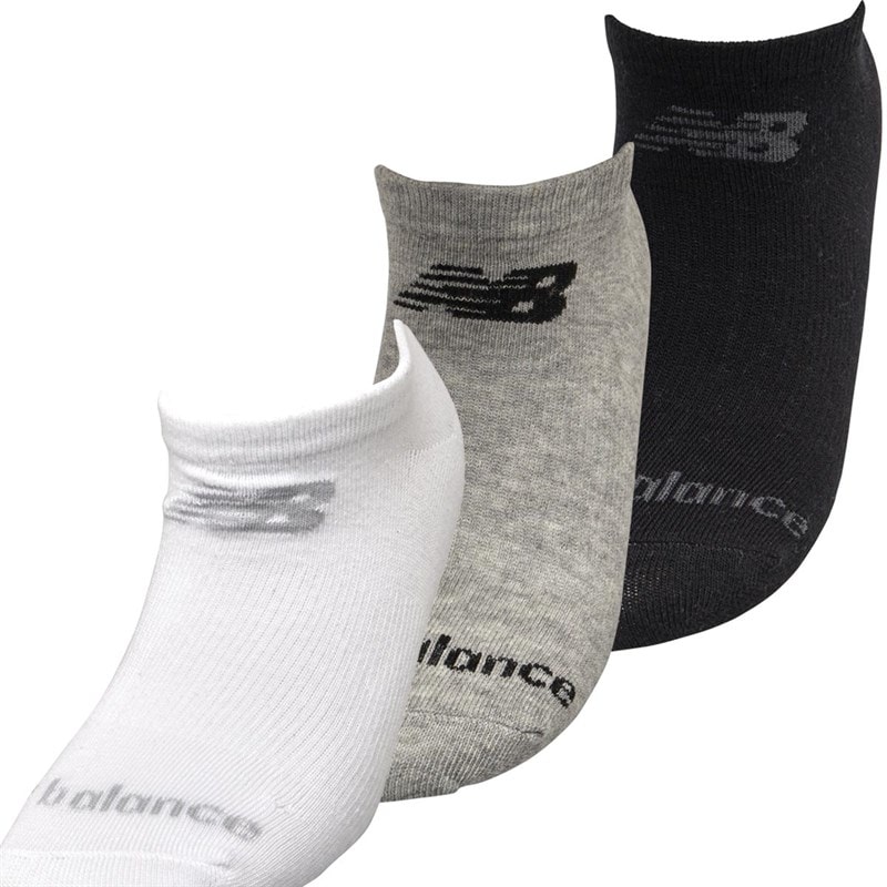 New Balance Three Pack No Show Socks Black/Grey/White - Image 2