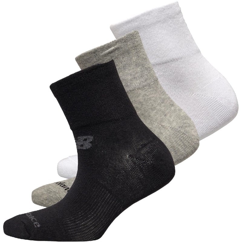 New Balance Three Pack Quarter Socks Black/Grey/White - Image 1