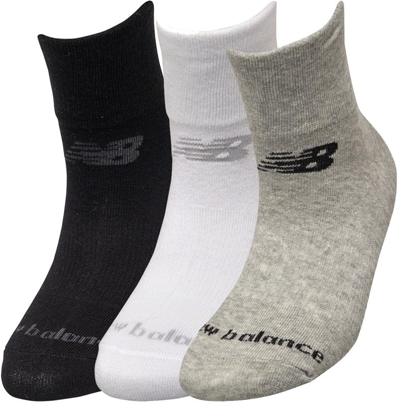 New Balance Three Pack Quarter Socks Black/Grey/White - Image 2
