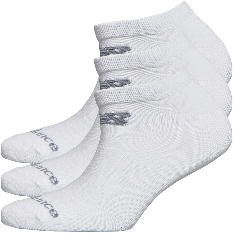 New Balance Junior Three Pack No Show Socks White