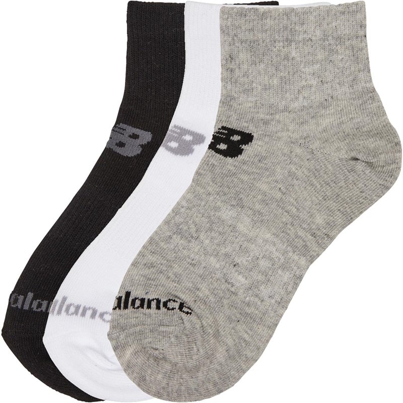 New Balance Junior Three Pack Quarter Socks Multi