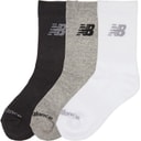New Balance Junior Three Pack Cushioned Crew Socks Multi