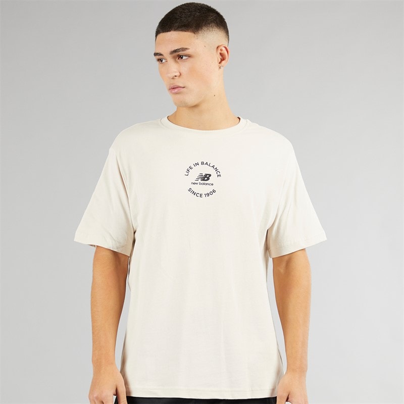 New Balance Mens Life In Balance Oversized T-Shirt Moonbeam