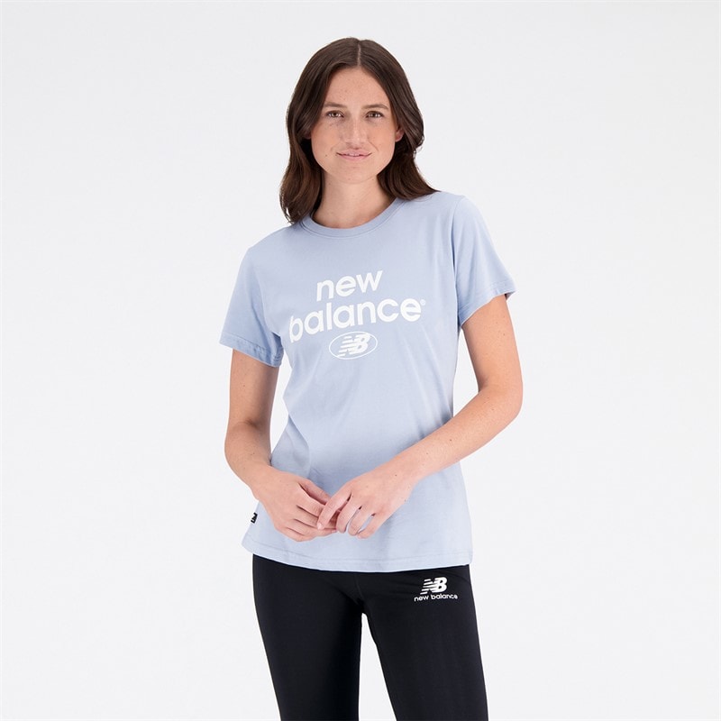 New Balance Womens Essentials Logo T-Shirt Light Arctic Grey - Image 1