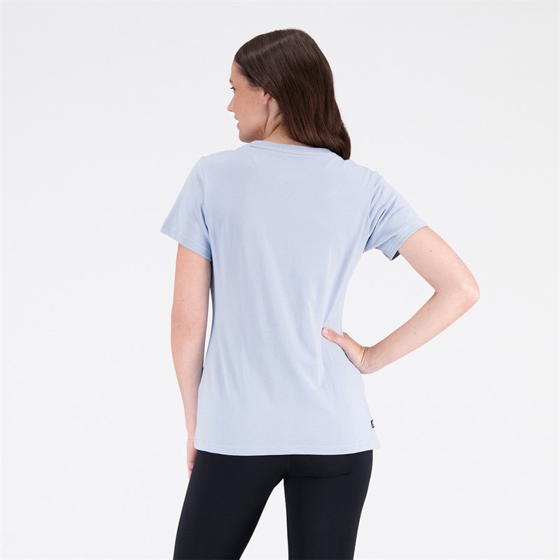 New Balance Womens Essentials Logo T-Shirt Light Arctic Grey - Image 2