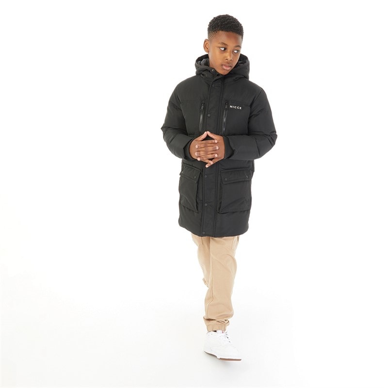 NICCE Boys Vespucci Parka Jacket Black - Image 3