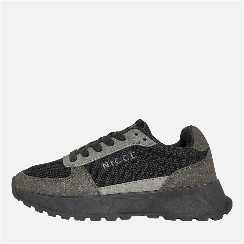 NICCE Junior Boys Dalston Trainers Black/Grey - Image 1