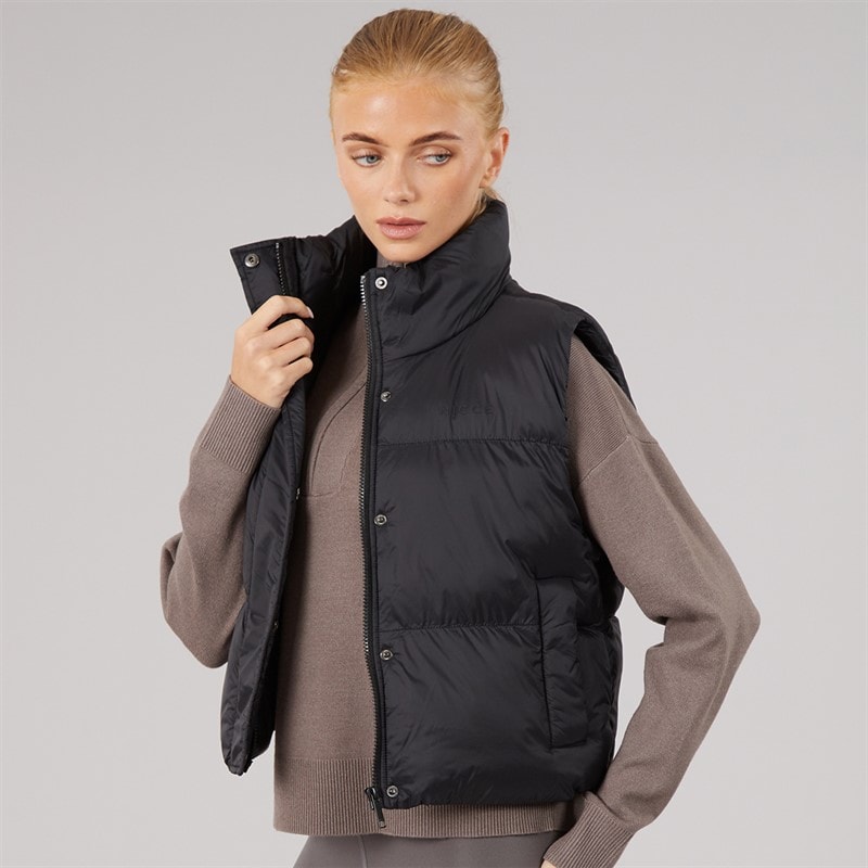NICCE Womens Lucan Padded Gilet With Print And Bungee Cords Black - Image 1
