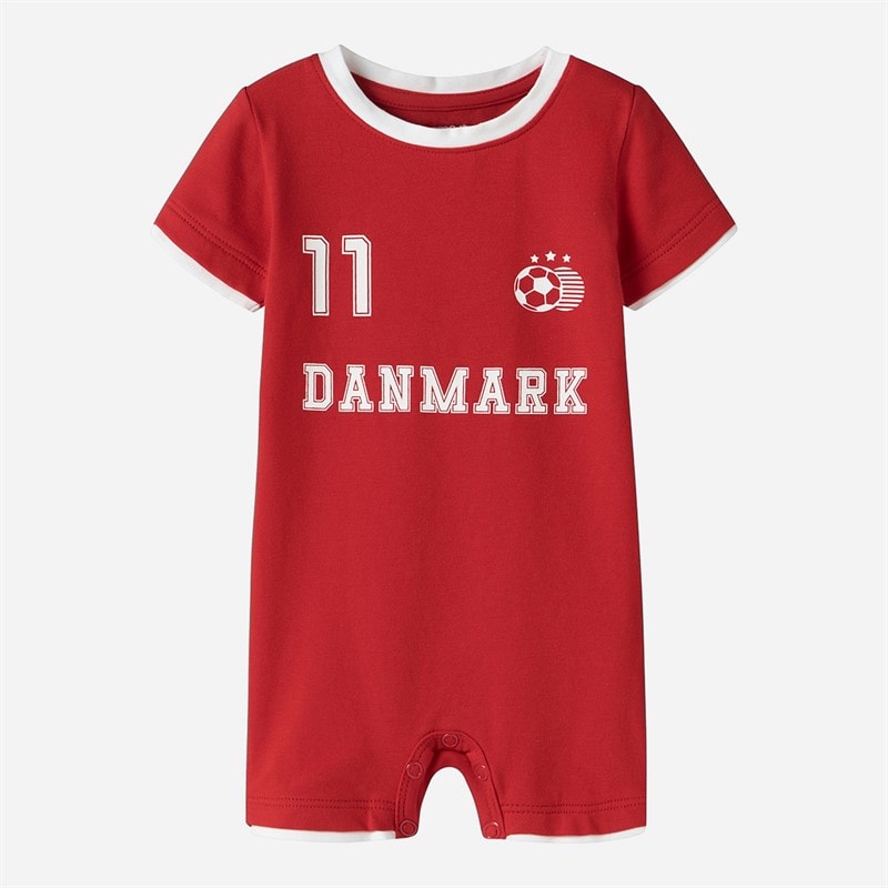 Name It Denmark Football World Cup Baby Romper True Red Denmark