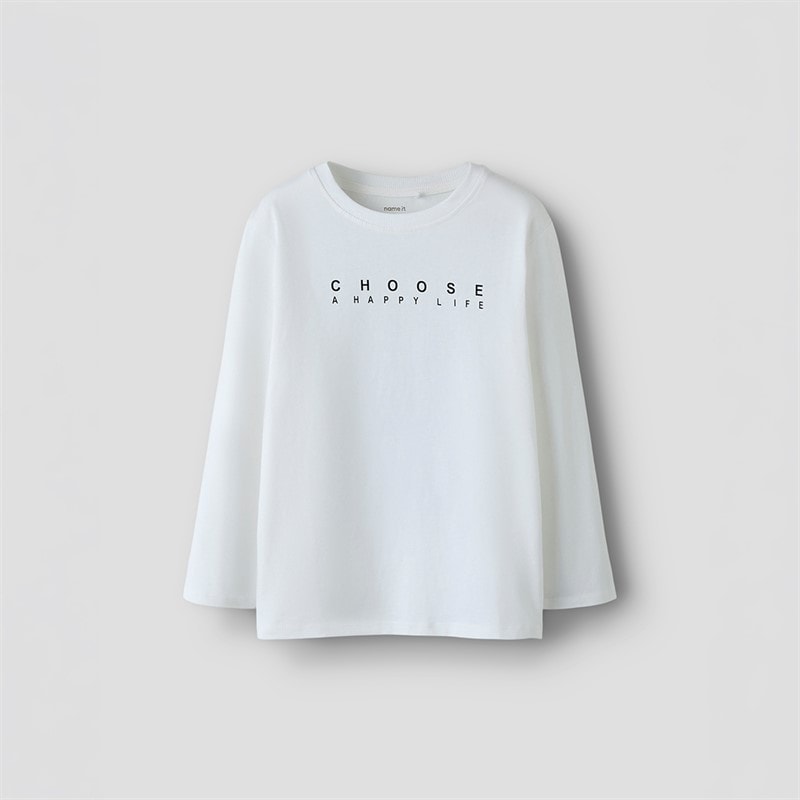 Name It Boys Nestor Long Sleeve T-Shirt Bright White - Image 2