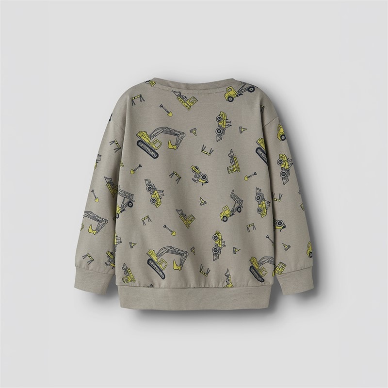 Name It Boys Mini Vildar Dino Ecavator Sweatshirt Vintage Khaki - Image 2