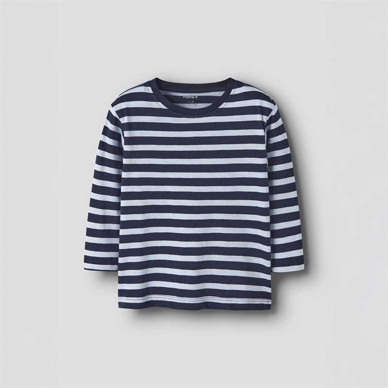 Name It Boys Mini Vaksel Cloud Dancer Long Sleeve T-Shirt Navy Blazer