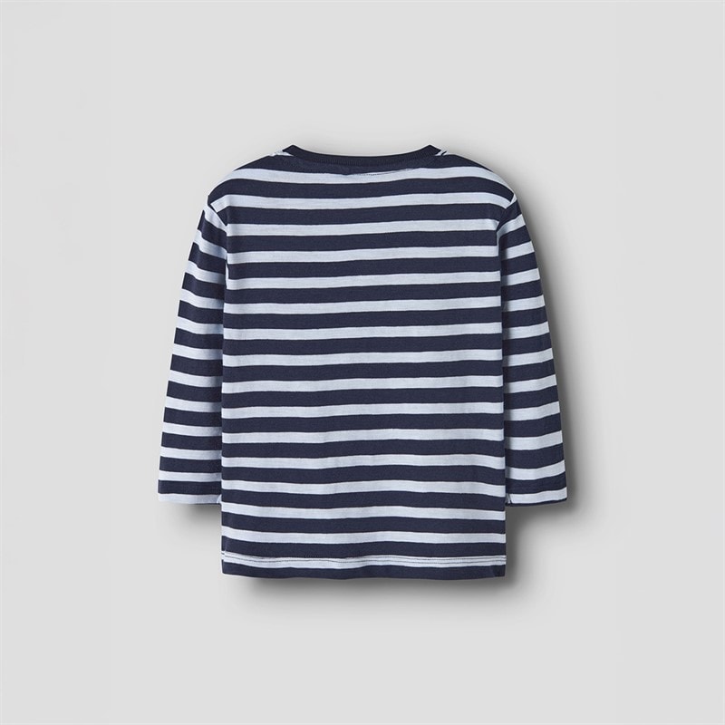Name It Boys Mini Vaksel Cloud Dancer Long Sleeve T-Shirt Navy Blazer - Image 2