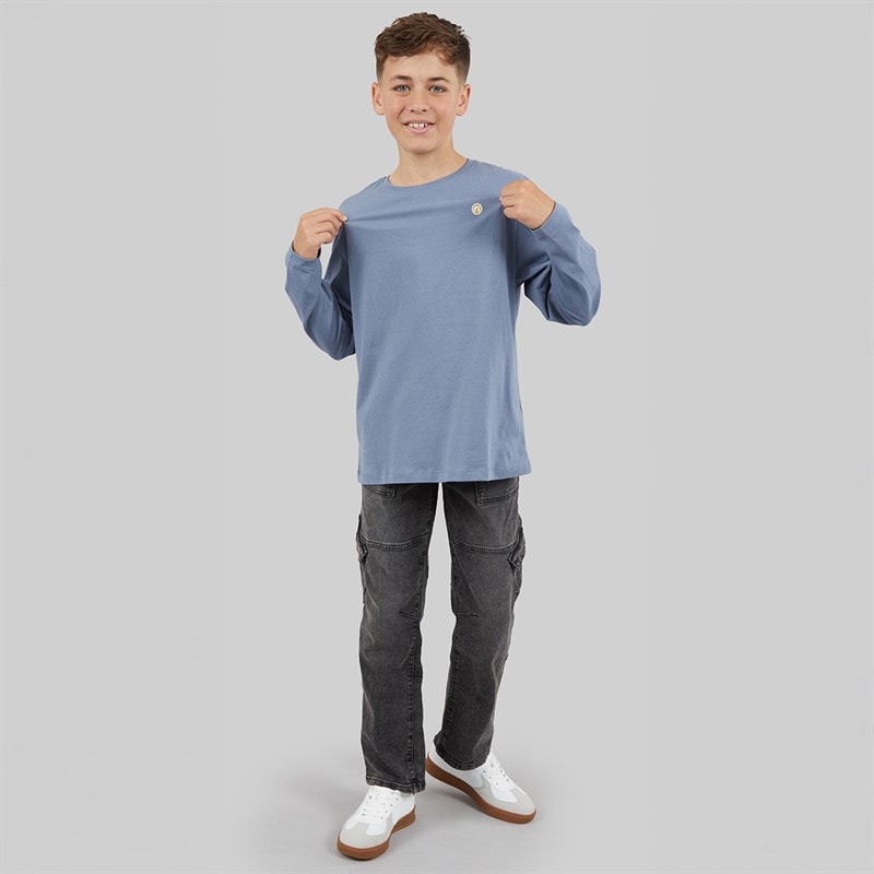 Name It Boys Vimpels Brandmark Long Sleeve T-Shirt Flint Stone - Image 4