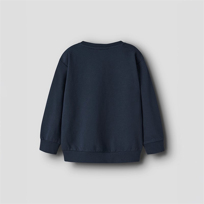 Name It Boys Mini Vildar Tractor Sweatshirt Navy Blazer - Image 2