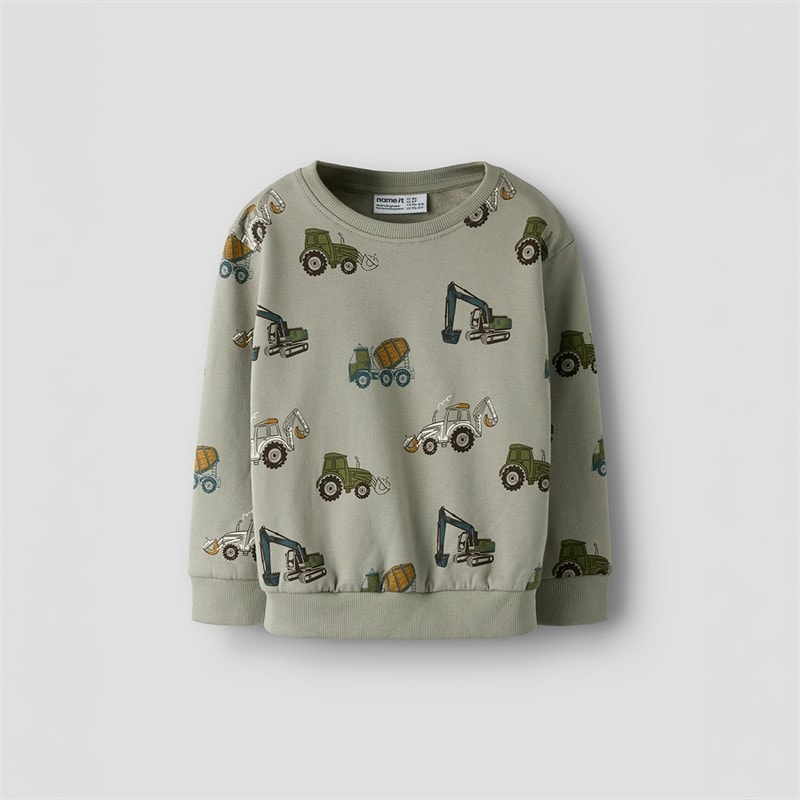 Name It Boys Mini Basil Long Sleeve T-Shirt Dried Sage - Image 1