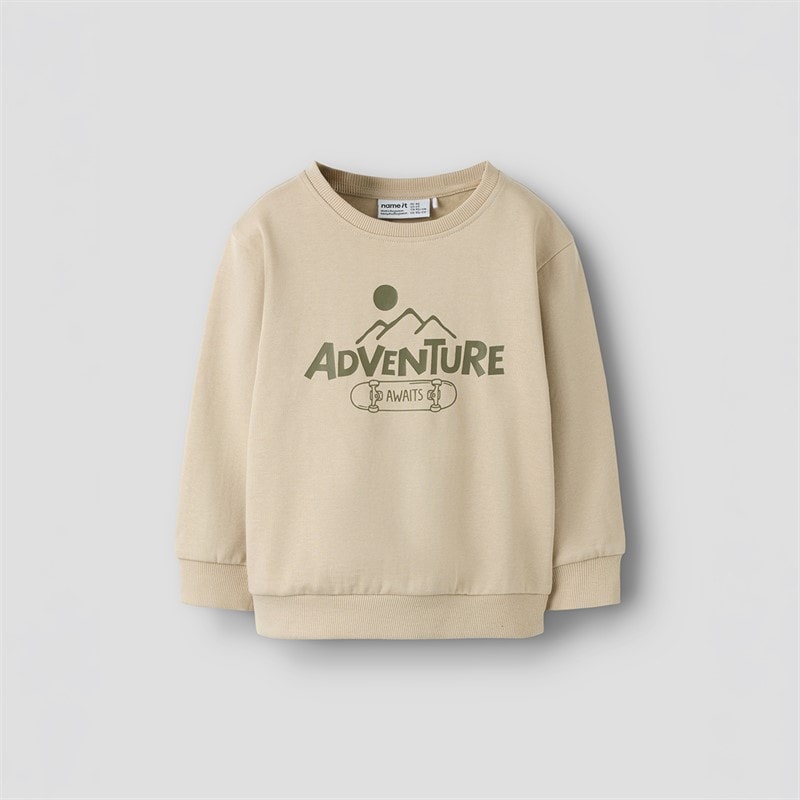 Name It Boys Mini Balas Sweatshirt Humus - Image 4