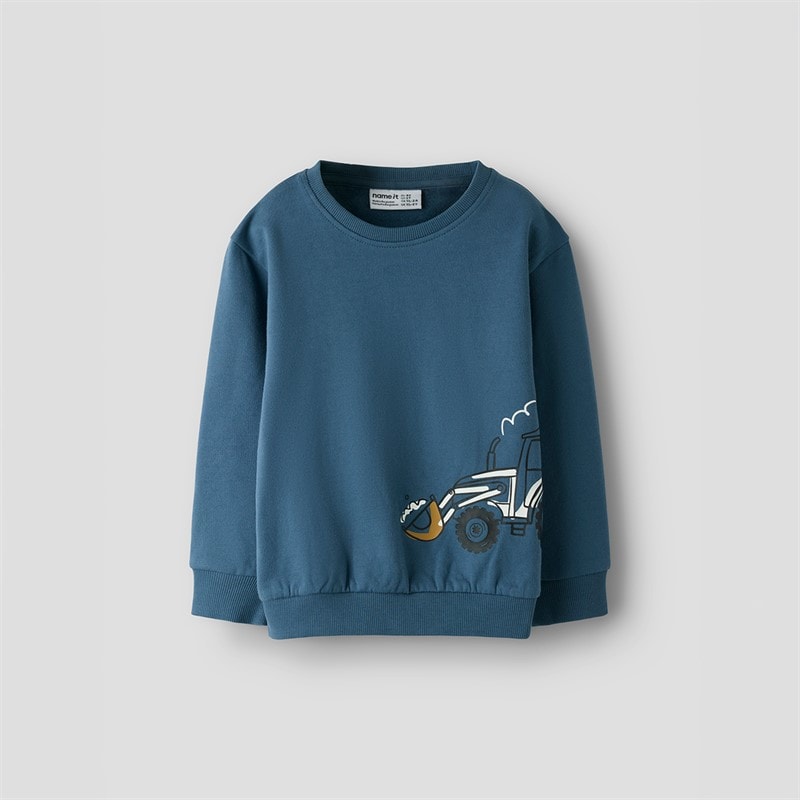Name It Boys Mini Basil Long Sleeve T-Shirt Bering Sea