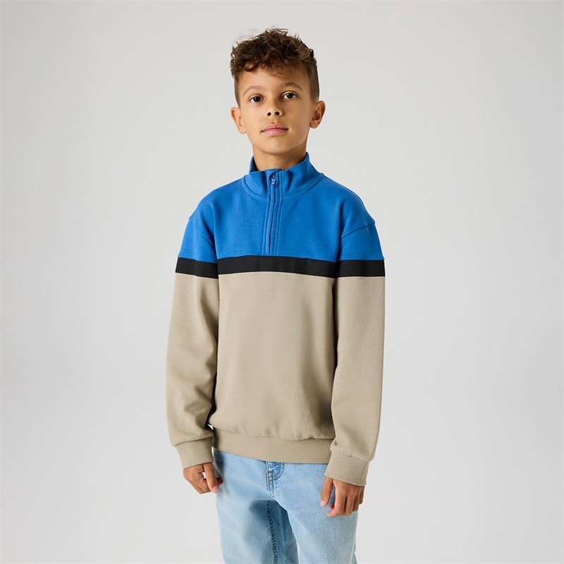 Name It Boys Burke Half Zip Sweatshirt Vintage Khaki