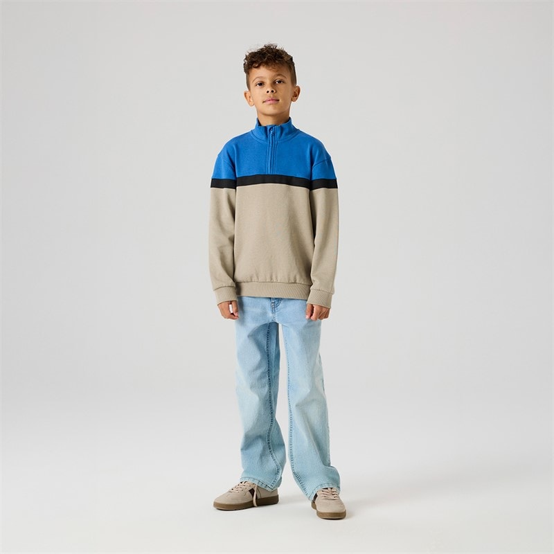 Name It Boys Burke Half Zip Sweatshirt Vintage Khaki - Image 4