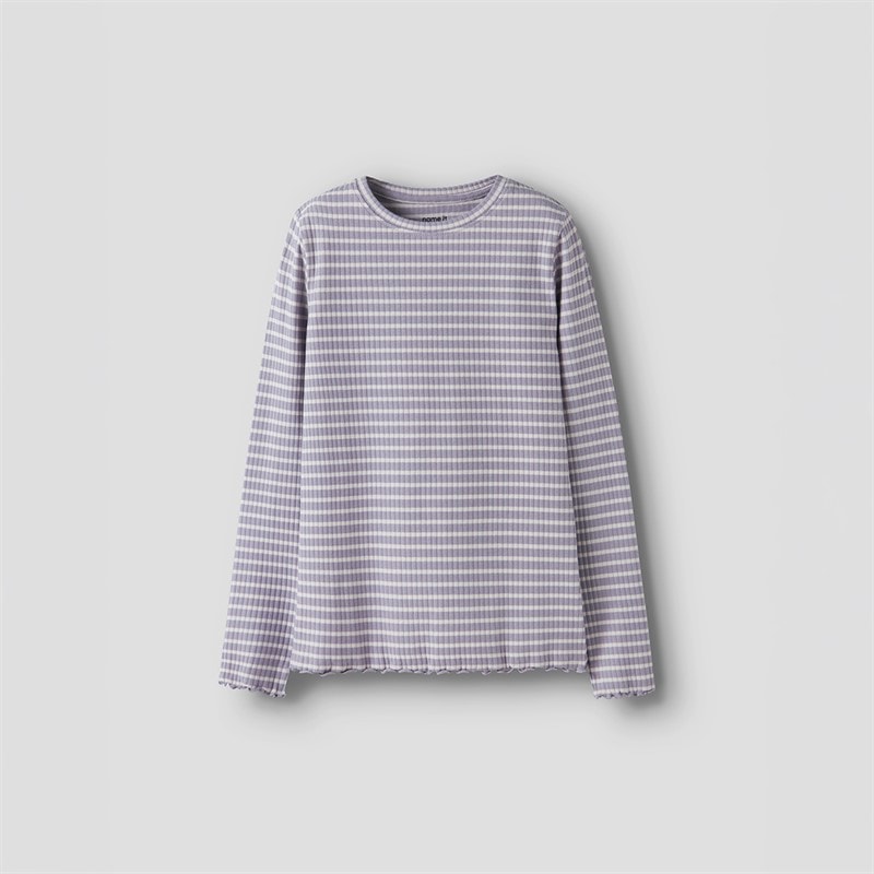 Name It Girls Vemma Long Sleeve T-Shirt Lavender Gray - Image 1