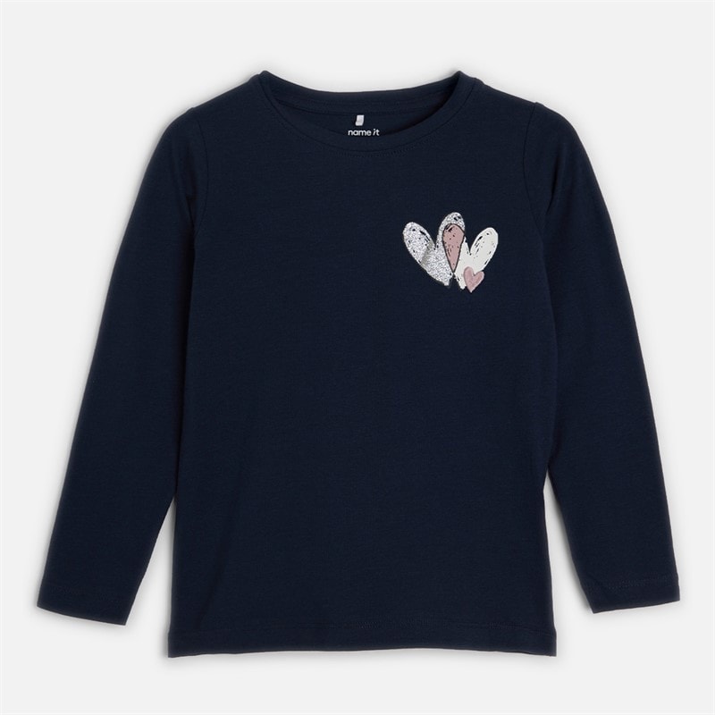 Name It Girls Teartas Long Sleeve T-Shirt Navy Blazer