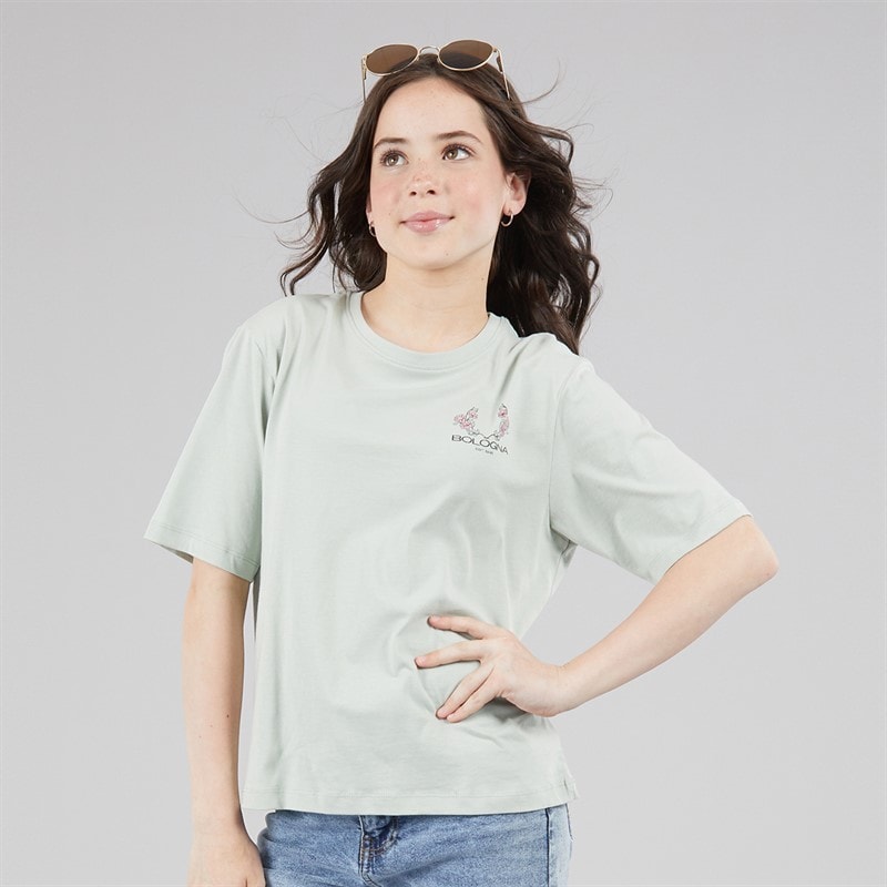 Name It Girls Bisa T-Shirt Aqua Gray - Image 2