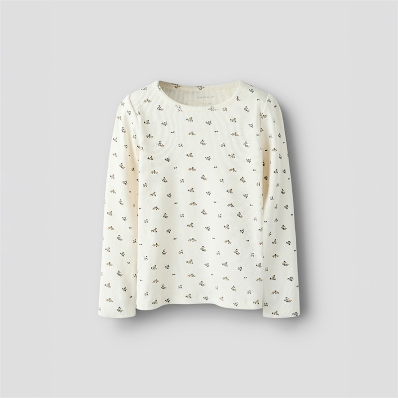 Name It Girls Polinne Long Sleeve Top Cloud Dancer