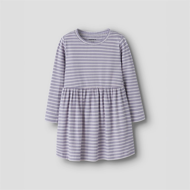 Name It Girls Vemma Dress Lavender Gray - Image 1