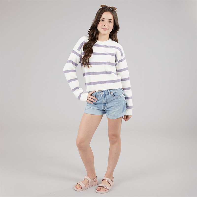 Name It Girls Vnilla Knitted Jumper Cloud Dancer/Lavender Grey - Image 3