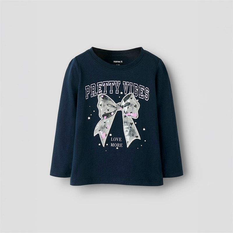 Name It Girls Betua Long Sleeve Top Navy Blazer - Image 1