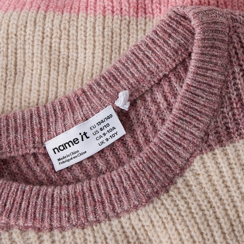 Name It Girls Sally Knitted Jumper Mauve Mist - Image 3