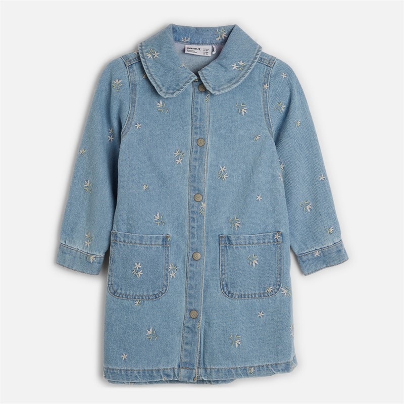 Name It Girls Piper Denim Dress Light Blue Denim