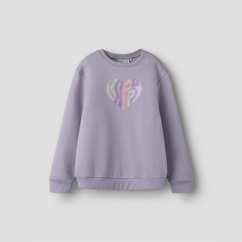 Name It Girls Selia Sweatshirt Lavender Gray - Image 1