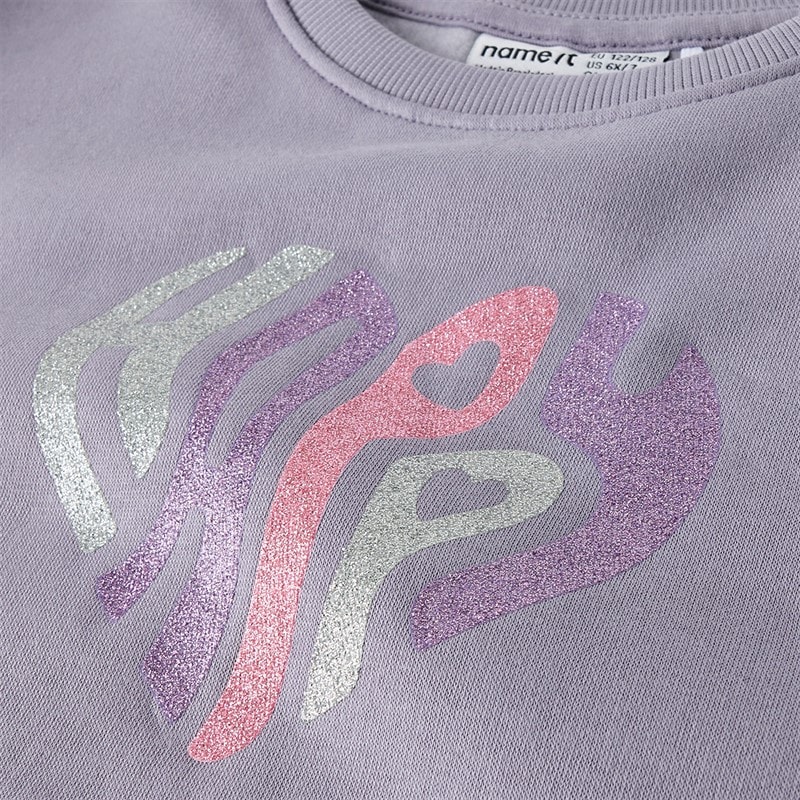 Name It Girls Selia Sweatshirt Lavender Gray - Image 3