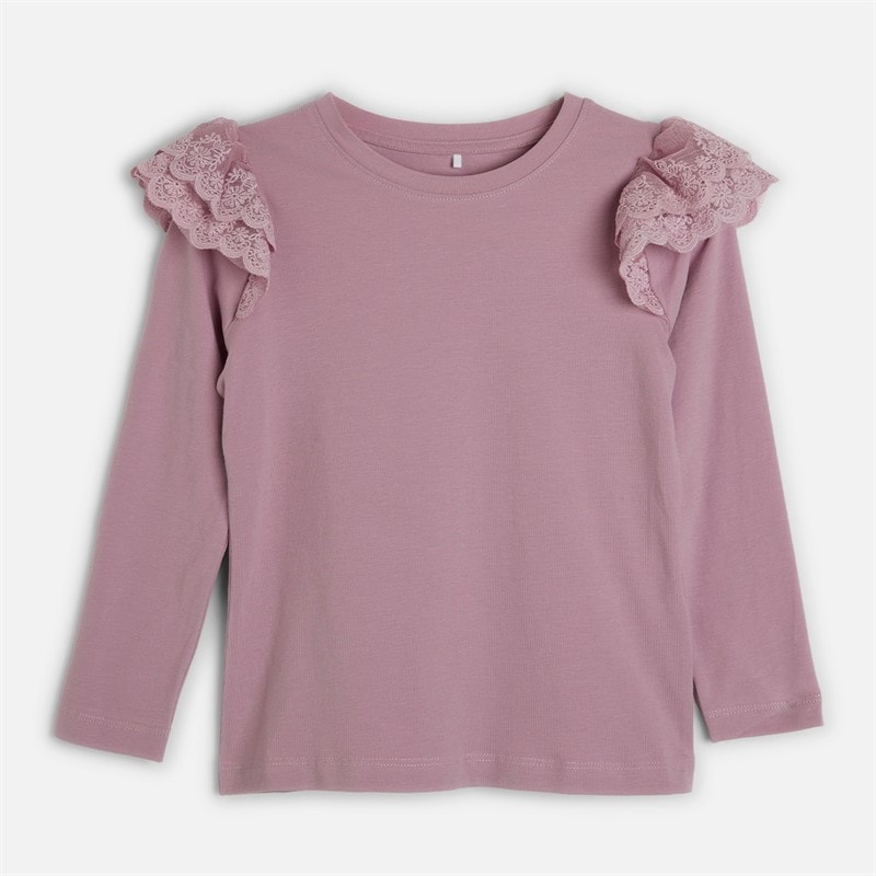Name It Girls Tinsley Long Sleeve Top Dawn Pink