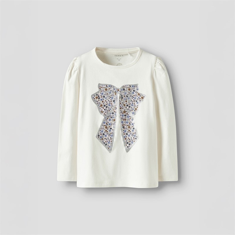 Name It Girls Tally Long Sleeve Top Cloud Dancer