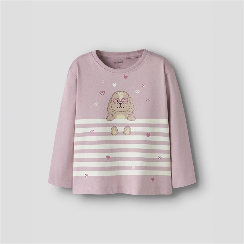 Name It Girls Valiane Long Sleeve T-Shirt Dawn Pink - Image 1
