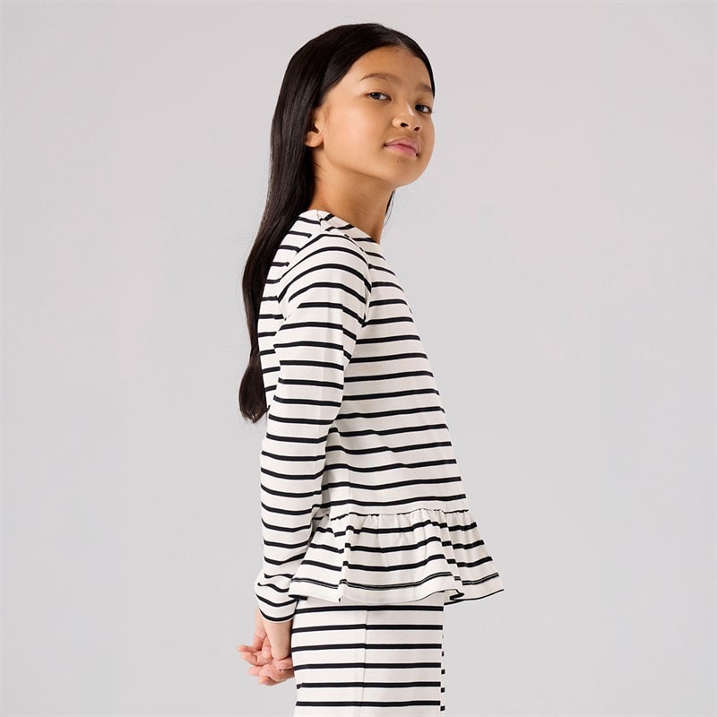 Name It Girls Belle Long Sleeve Top Cloud Dancer
