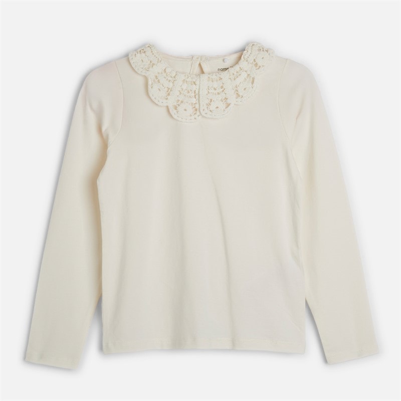 Name It Girls Tuaja Long Sleeve Top Cloud Dancer